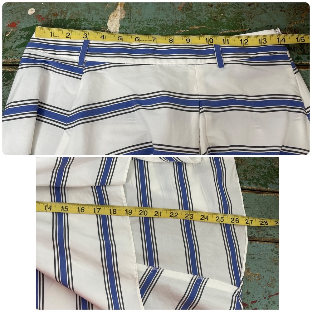 Rebecca Minkoff Misty Skirt in Santorini Blue Striped Asymmetrical Cotton Size 6 - Picture 16 of 16